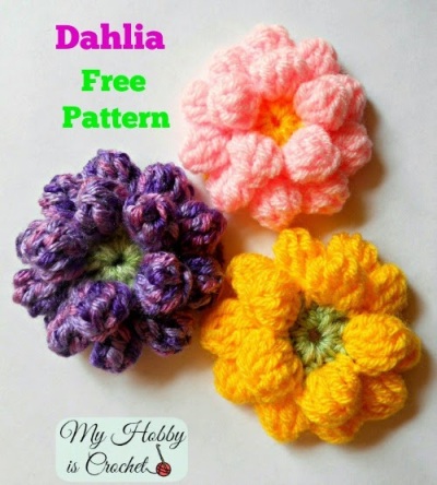 Crochet Dahlia Flower ♥ http://www.myhobbyiscrochet.com